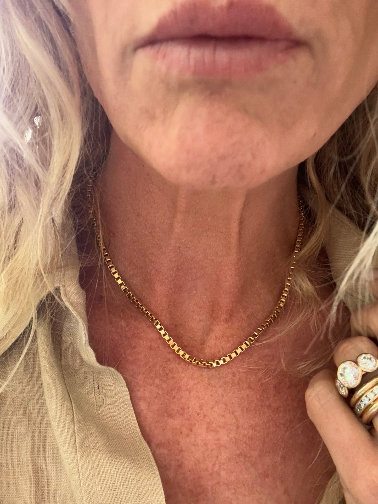 Slinky Box Chain, Gold Filled