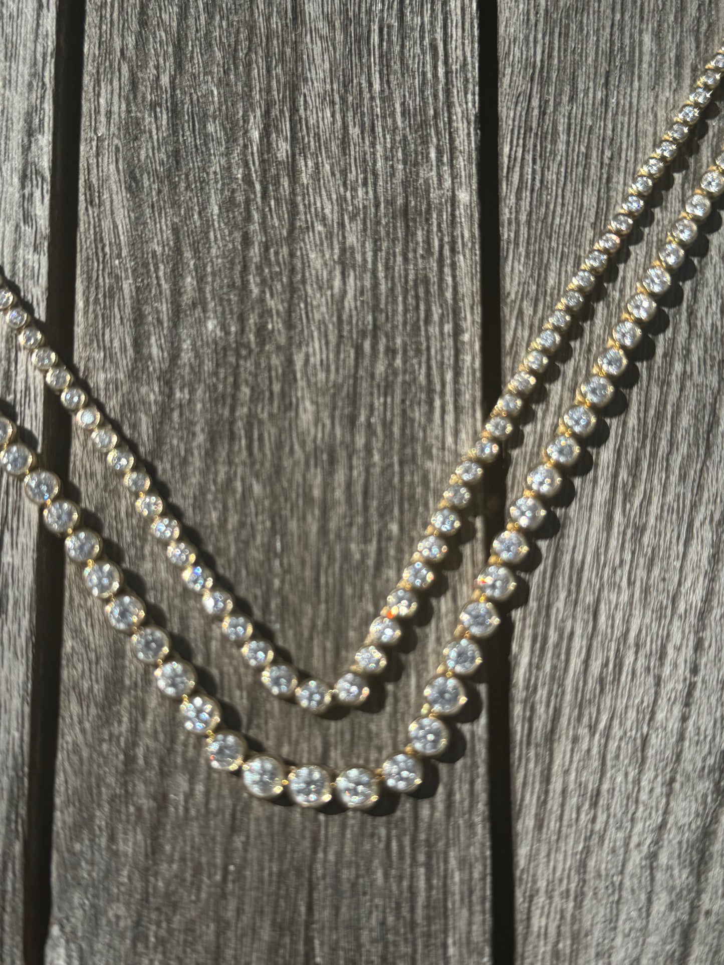 The Found By Jewels Graduated Bezel Tennis Necklace