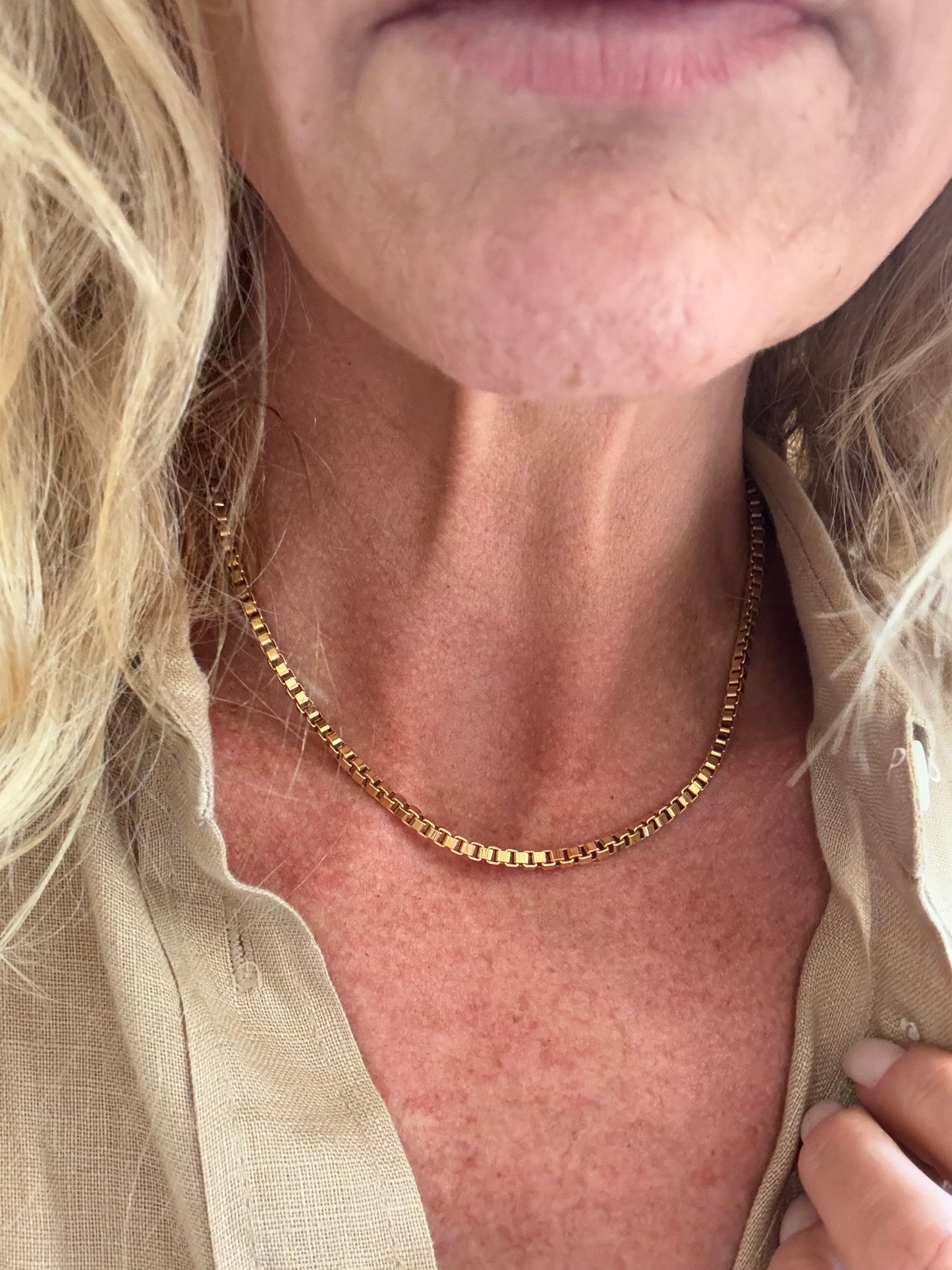 Slinky Box Chain, Gold Filled