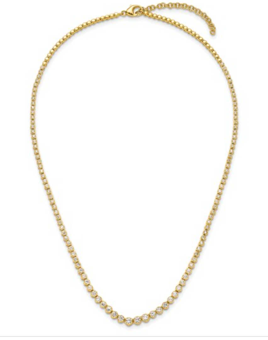 The Found By Jewels Graduated Bezel Tennis Necklace