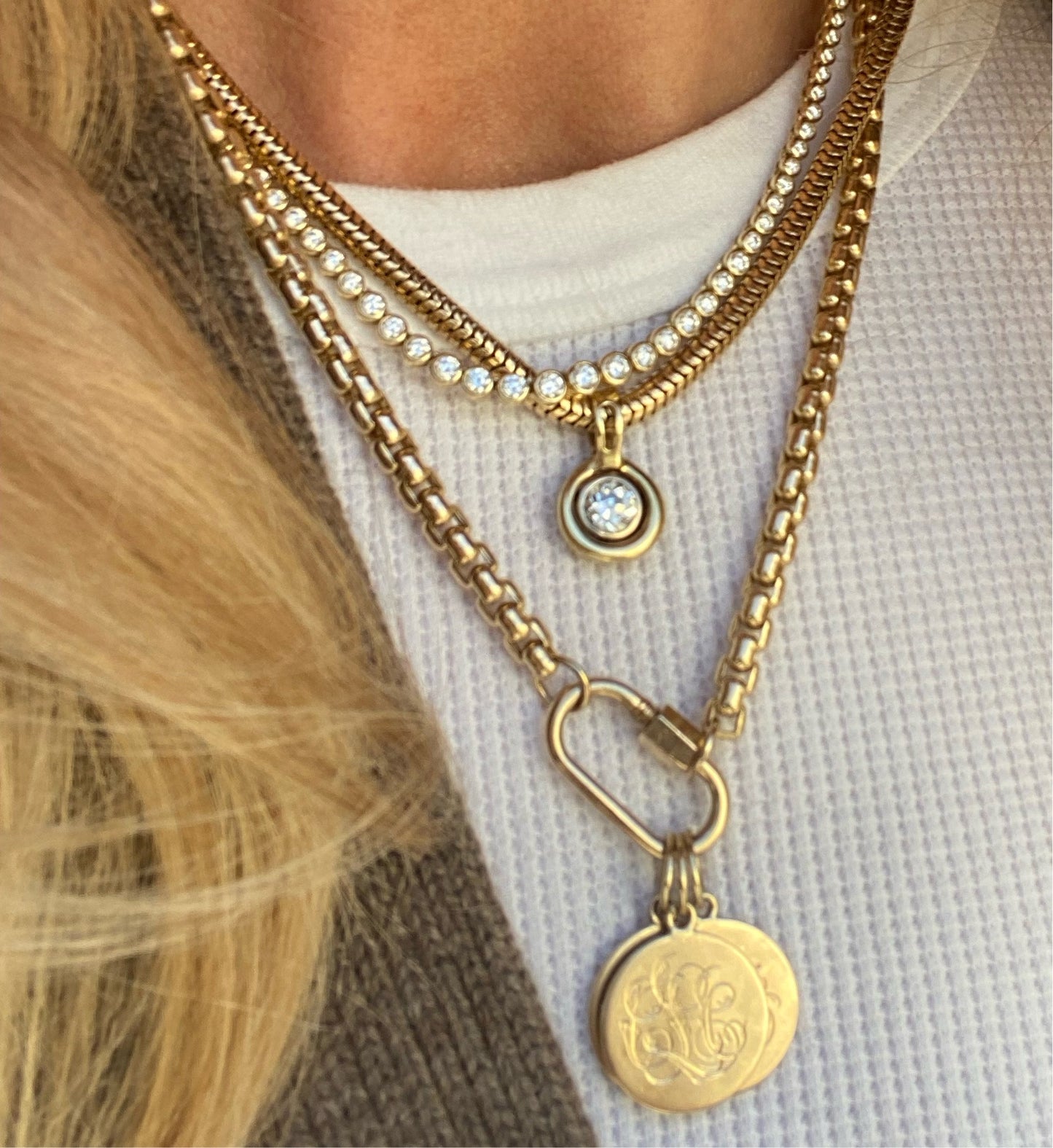 The Found By Jewels Graduated Bezel Tennis Necklace