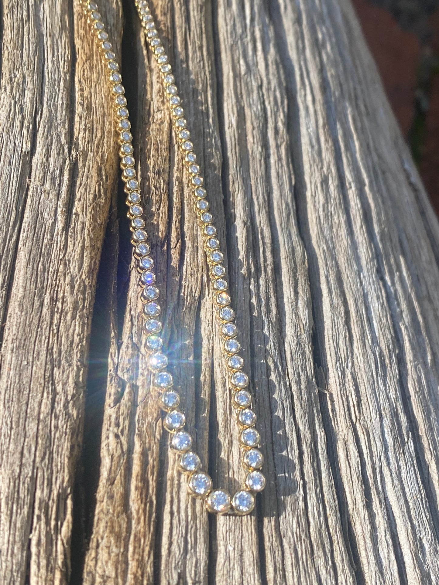 The Found By Jewels Graduated Bezel Tennis Necklace