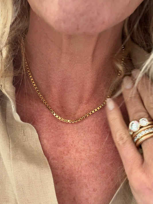Slinky Box Chain, Gold Filled