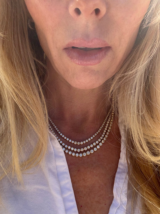 The Found By Jewels Graduated Bezel Tennis Necklace